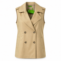 Beige sleeveless double-breasted blazer dress