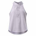 Lilac halter neck top with pleat and pearl detail