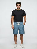 Light blue jacquard paisley cargo shorts