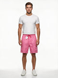 Pink jacquard paisley cargo shorts