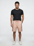 Blush pink jacquard paisley cargo shorts