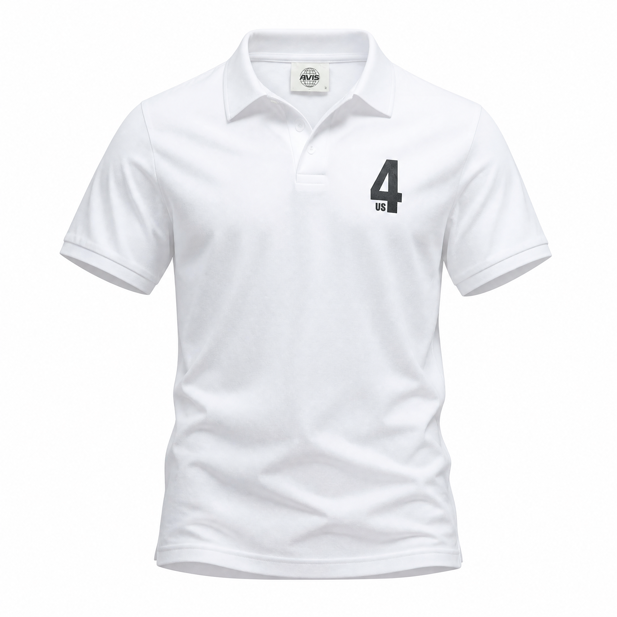 White 4US logo polo shirt