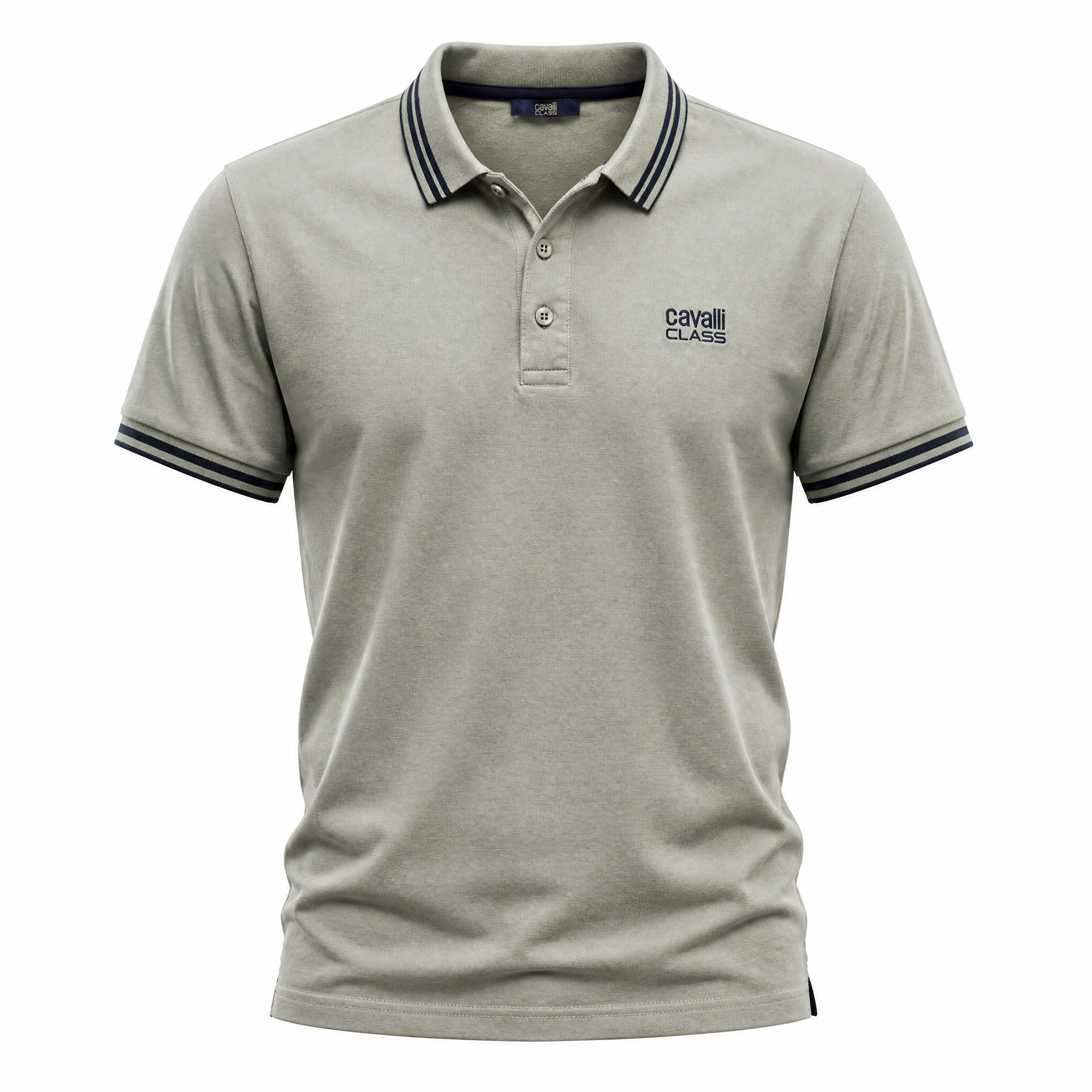 Sage green Cavalli Class tipped polo shirt