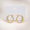 Gold tone crystal wrap hoop earrings