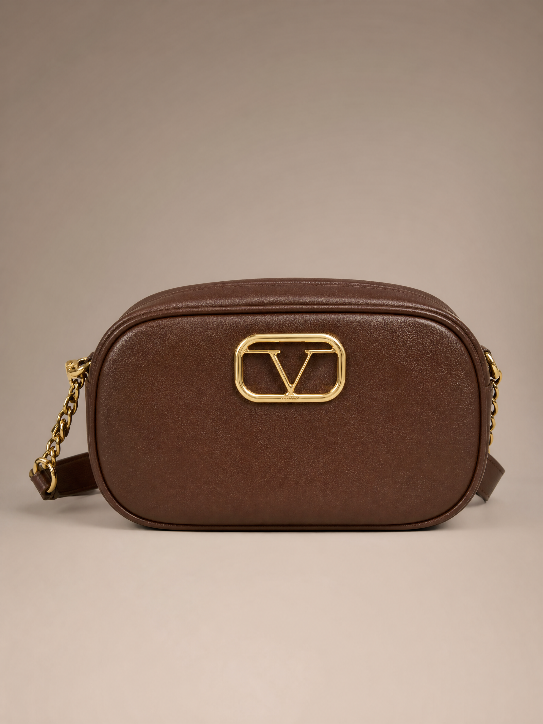 19V69 Italia Oval Camera Crossbody Bag – Brown
