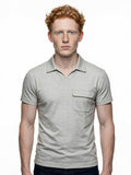 Grey marl polo top