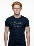 Basile Milano navy logo t-shirt