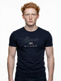 Basile Milano navy logo t-shirt for men