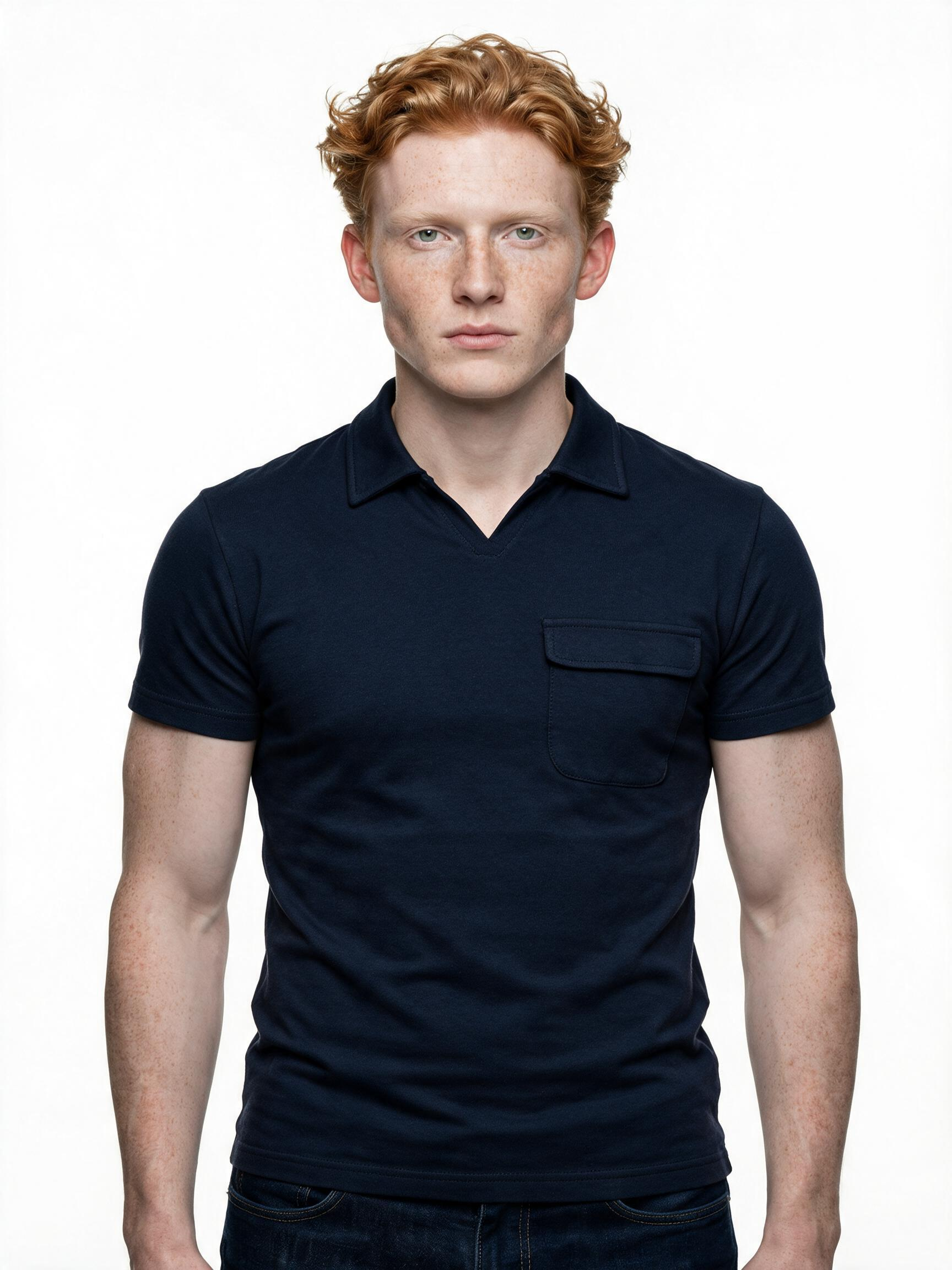 Prince Italian-made navy short sleeve polo top