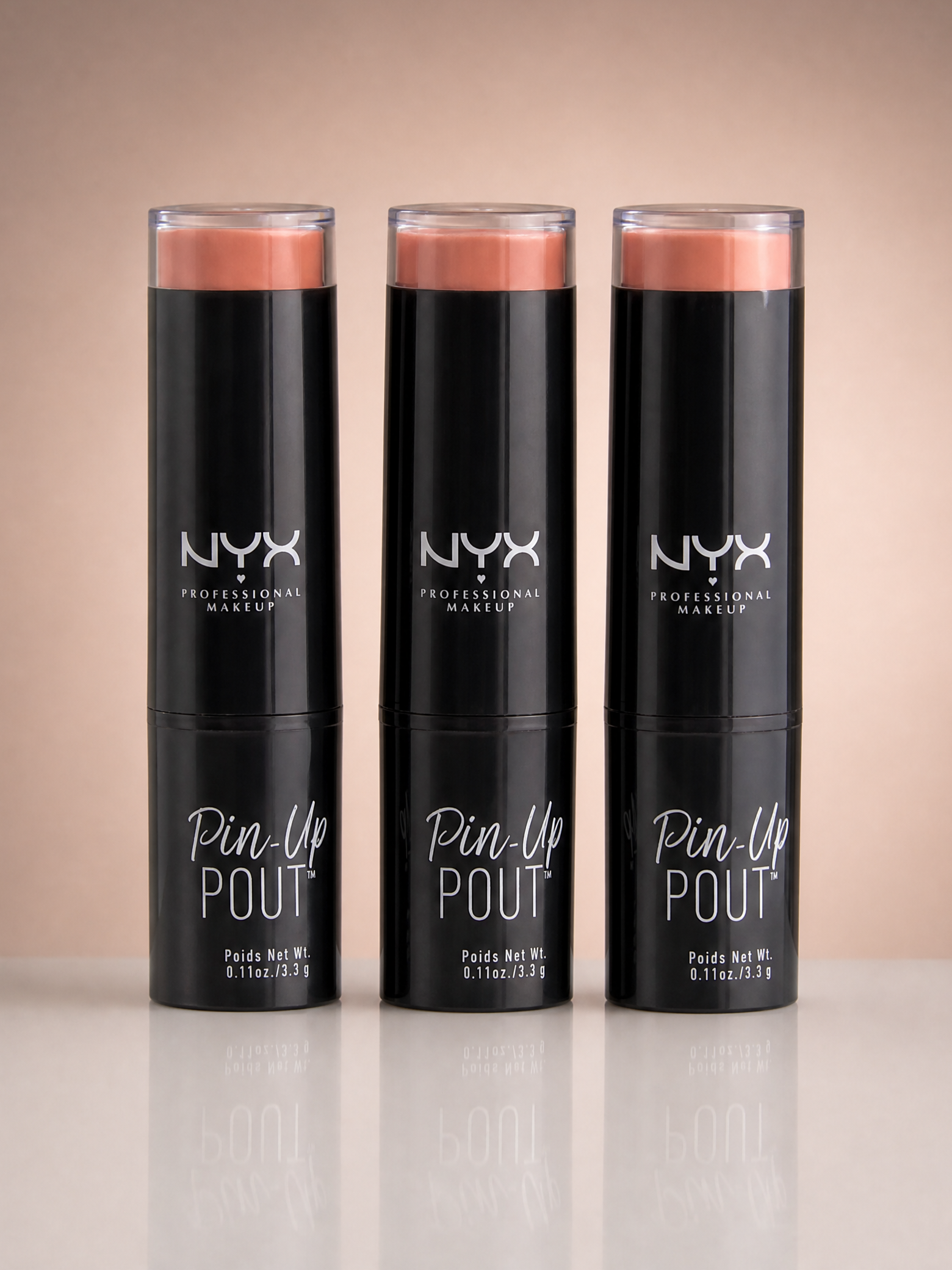 NYX Professional Makeup Pin-Up Pout shine lipstick — set of 3