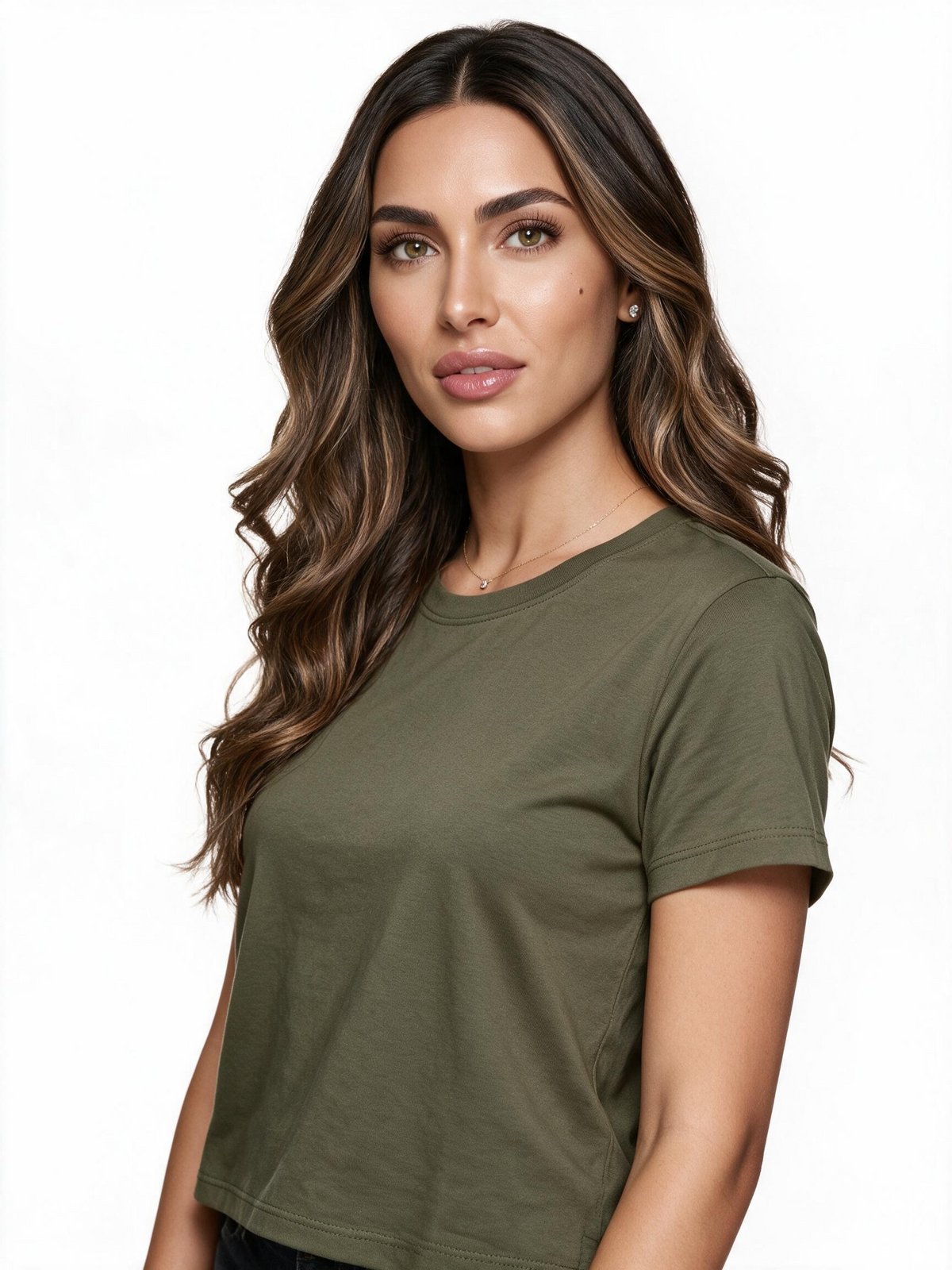 Olive green crew neck t-shirt