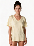 Butter yellow V neck t-shirt