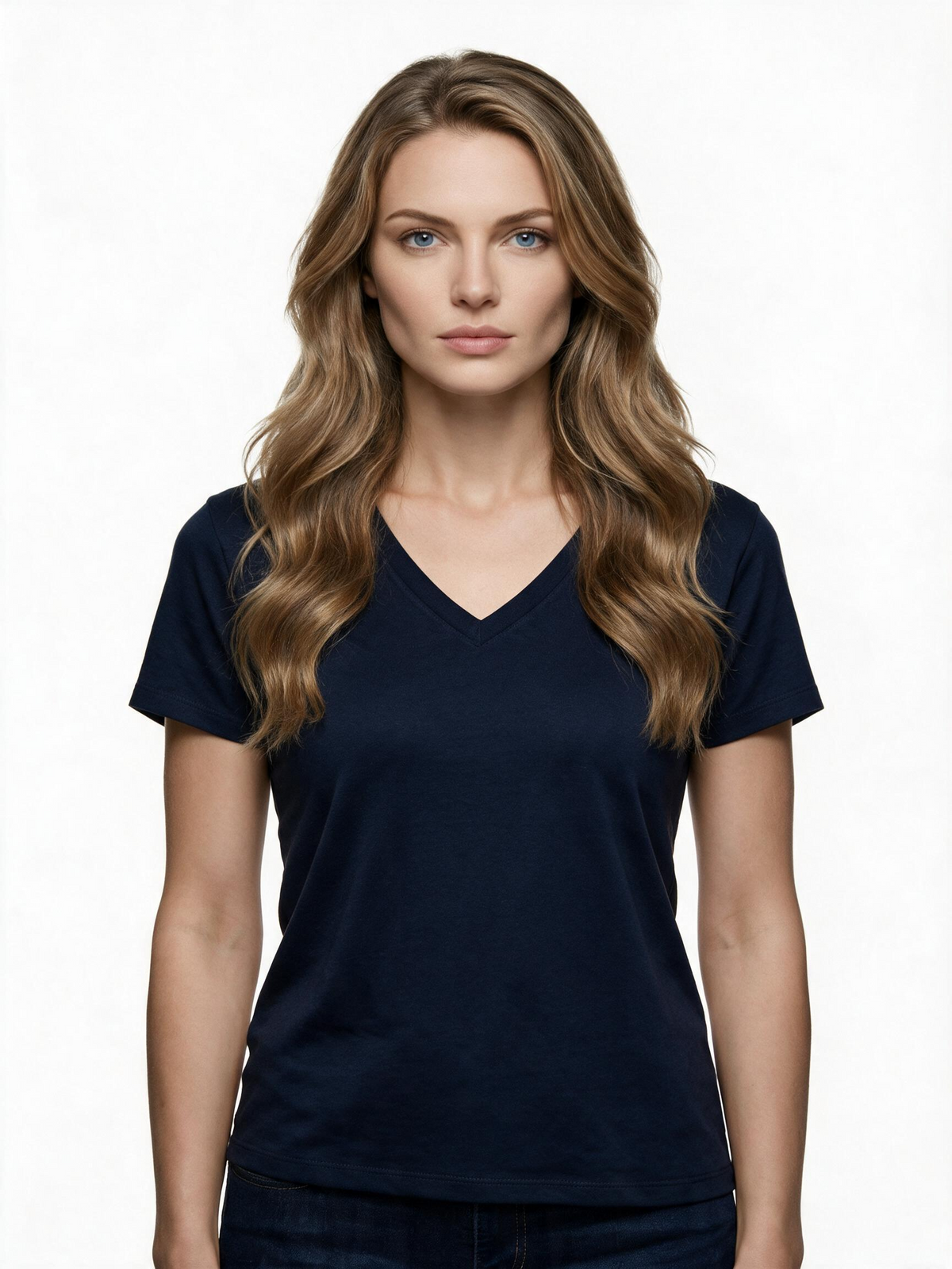 Navy V neck t-shirt
