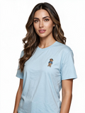 Light blue t-shirt with embroidered bear motif