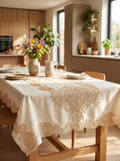 Cream lace rectangular tablecloth 140x180cm