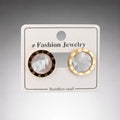 Roman Numeral Stud Earrings – Black & Gold