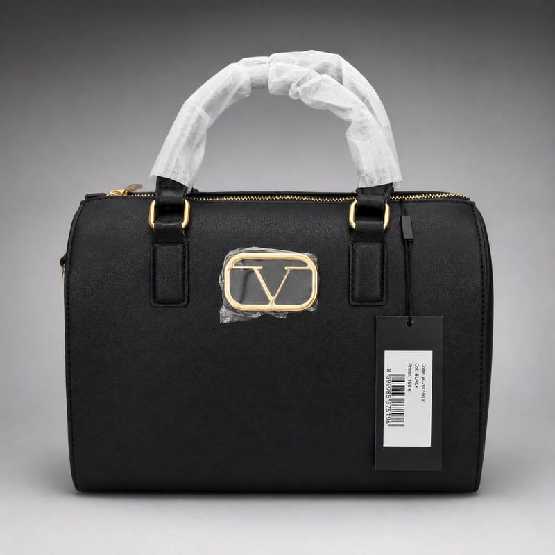 19V69 Italia Barrel/Bowler Bag – Black