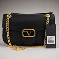 19V69 Italia Chain-Strap Flap Shoulder Bag – Black