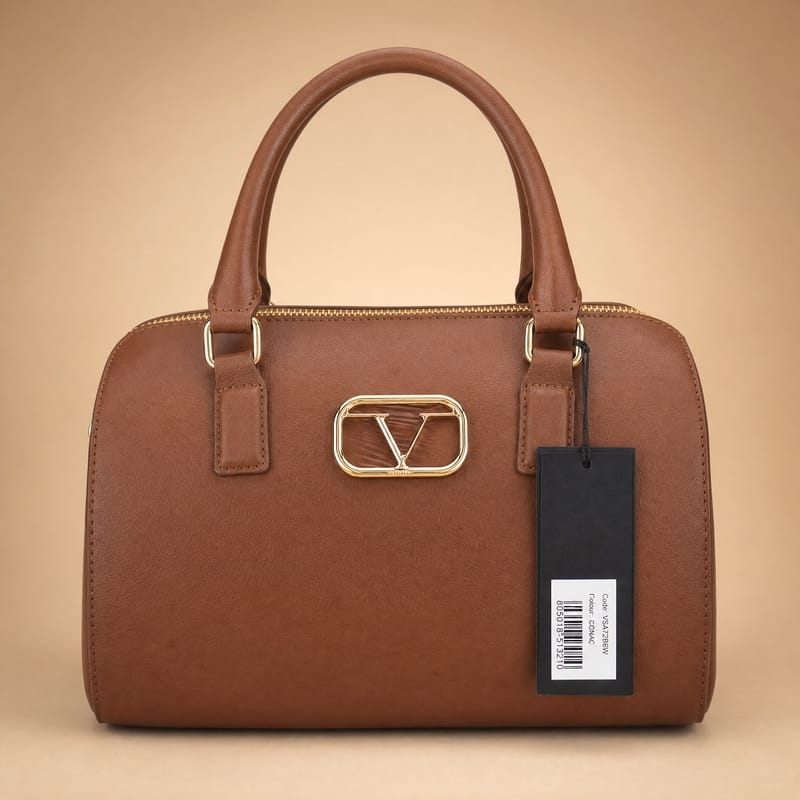 19V69 Italia Barrel/Bowler Bag – Brown
