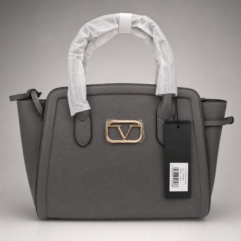 19V69 Italia Structured Winged Tote – Grey