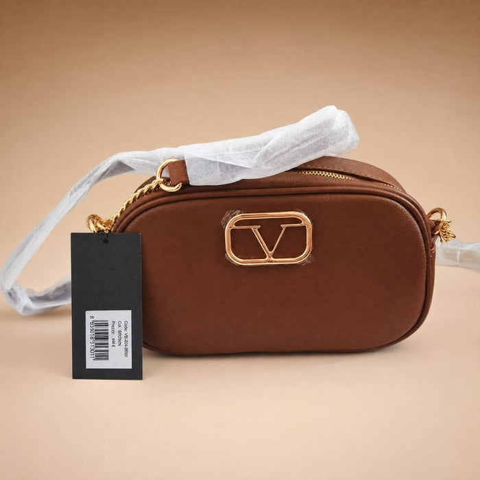 19V69 Italia Chain-Strap Camera/Crossbody Bag – Brown