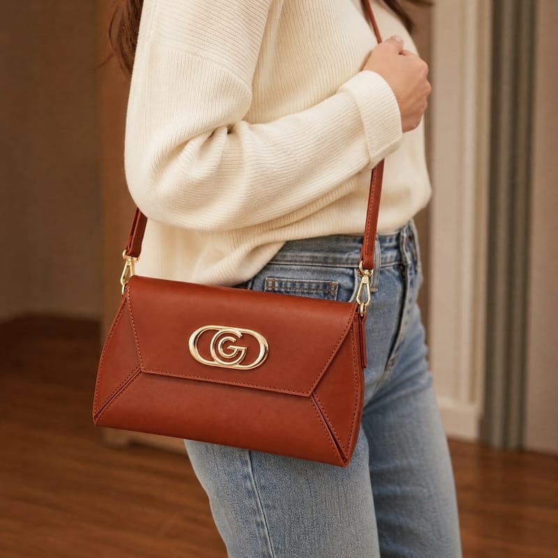 Gabriella Firenze Clara Flap Shoulder Bag – Tan