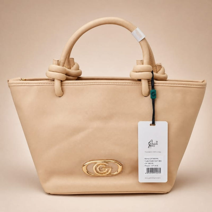 Gabriella Firenze Caterina Knotted-Handle Tote – Beige