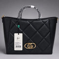 Gabriella Firenze Alessia Quilted Structured Tote – Black