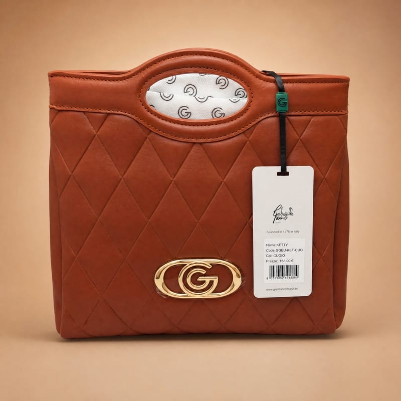 Gabriella Firenze Ketty Quilted Cutout-Handle Tote – Tan