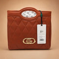 Gabriella Firenze Ketty Quilted Cutout-Handle Tote – Tan