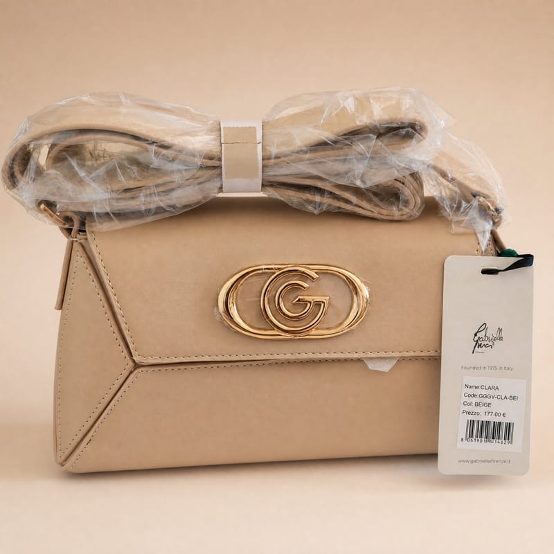 Gabriella Firenze Clara Flap Shoulder Bag – Beige