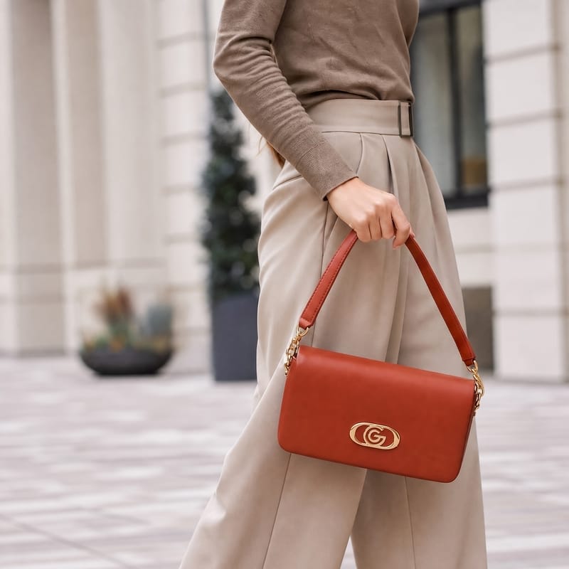 Gabriella Firenze Marbella Shoulder/Baguette Bag – Tan