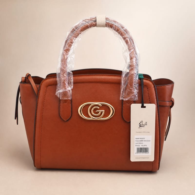 Gabriella Firenze Naxos Structured Winged Tote – Tan