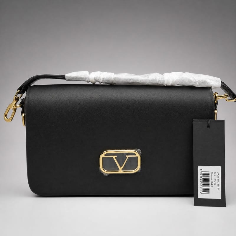 19V69 Italia Flap Shoulder Bag – Black