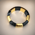 Black Marble Tube Bracelet – detail