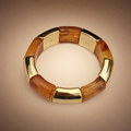 Amber Marble Tube Bracelet – worn