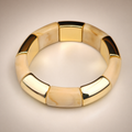 Cream Marble Tube Bracelet – worn
