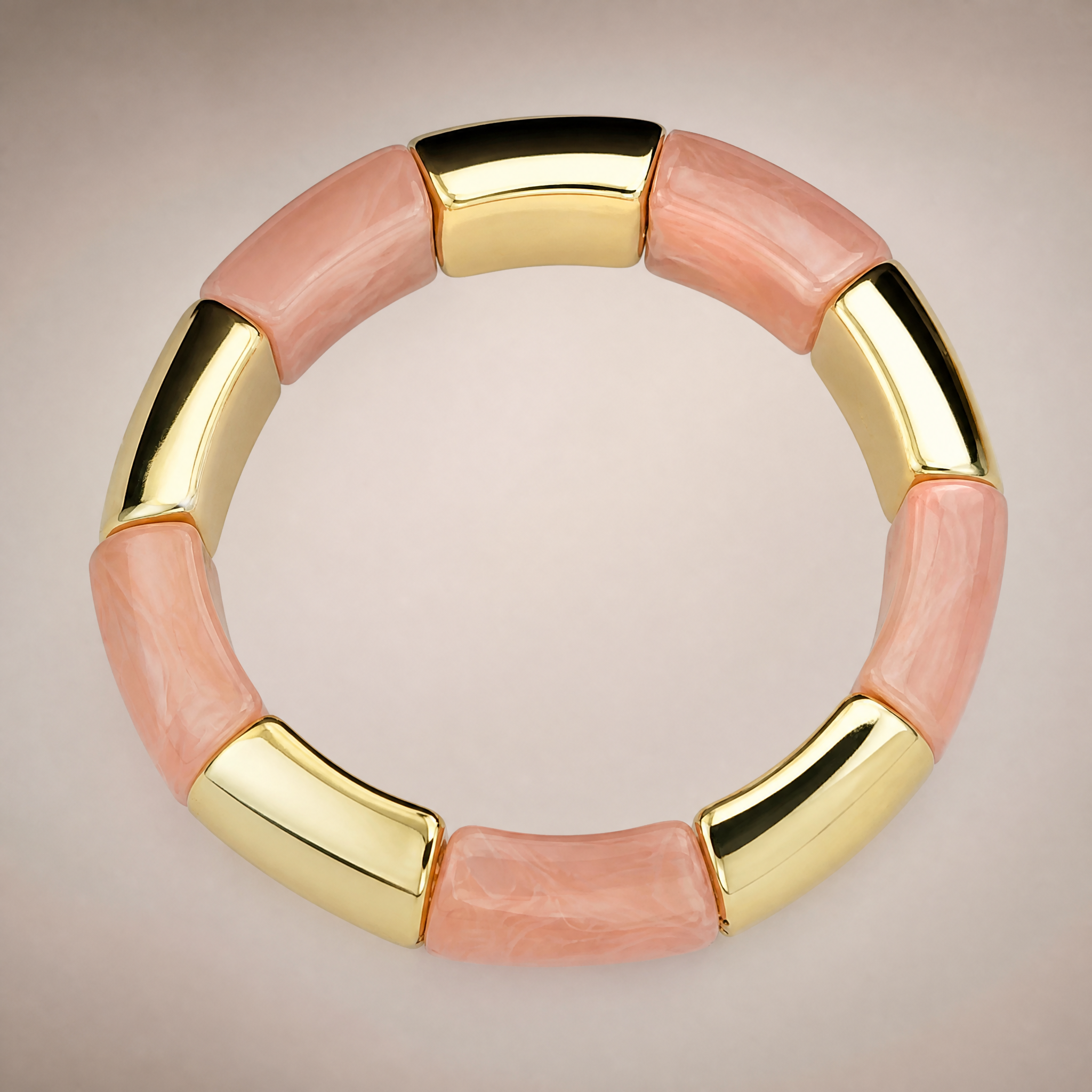 Pink Marble Tube Bracelet – detail