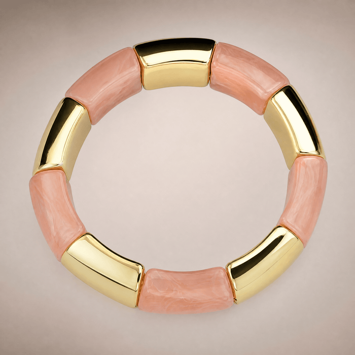 Pink Marble Tube Bracelet