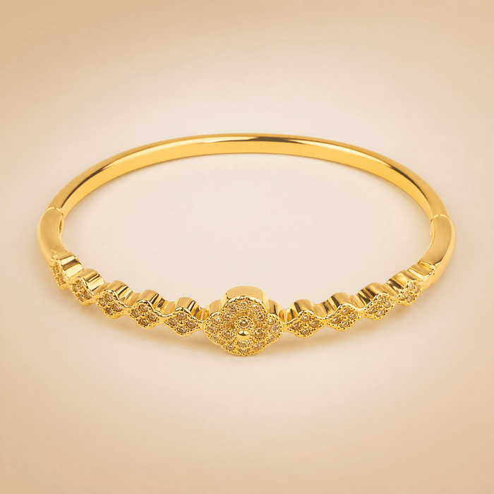 Gold Floral Crystal Bangle