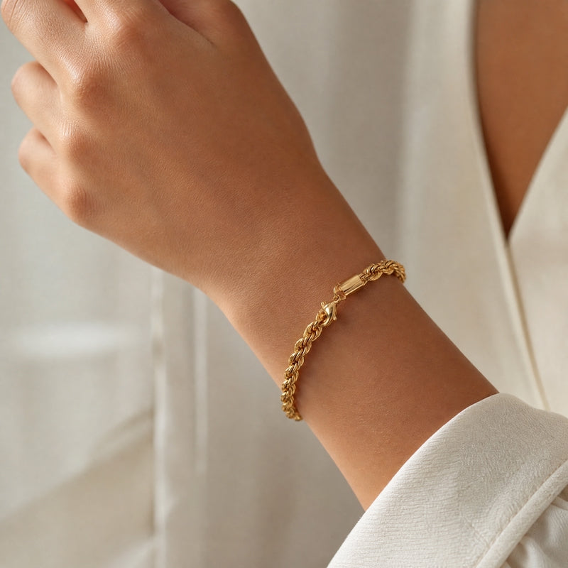 Gold Rope Chain Bracelet – detail