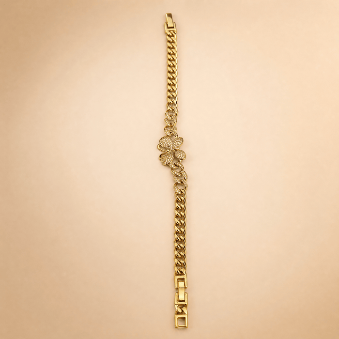 Gold Crystal Butterfly Bracelet