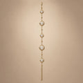 Gold bead-chain bracelet, bezel-set crystal stations