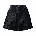 Pleated A-Line Mini Skirt – Black