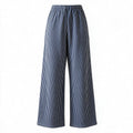 Striped Wide-Leg Trousers – Blue