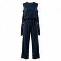 Modal Tie-Waist Two-Piece Set – Navy