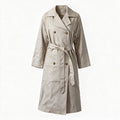 Beige belted trench coat
