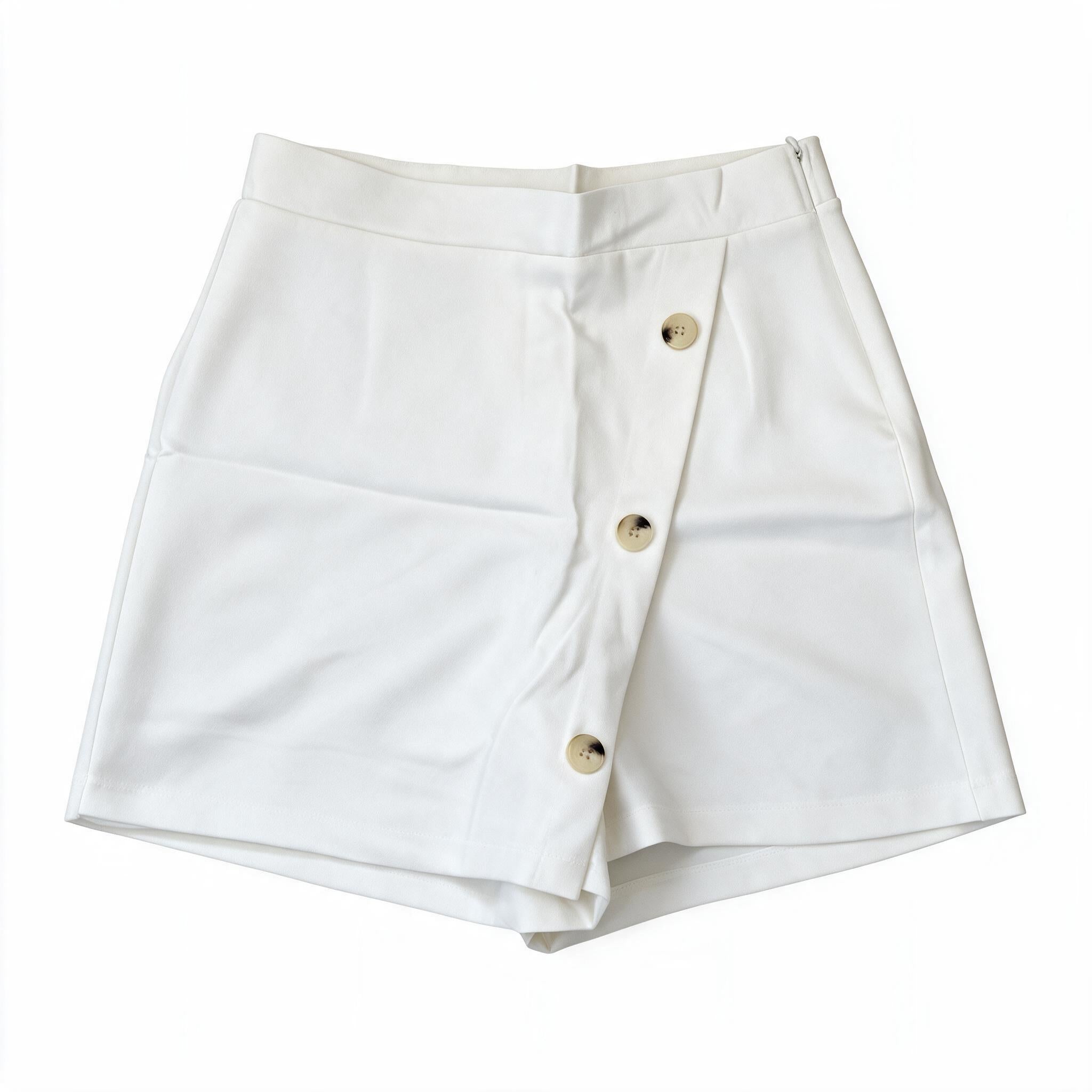 White button skort