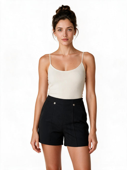 Black tailored shorts