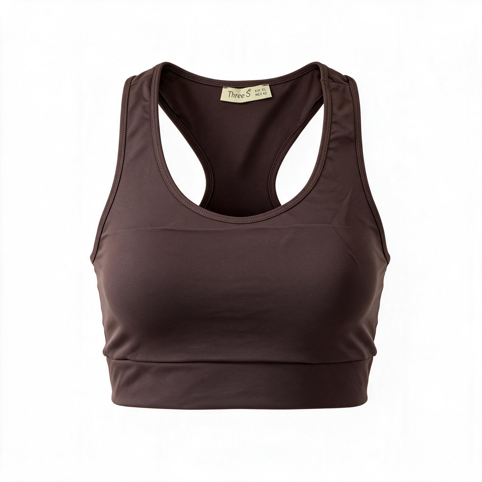 Burgundy racerback sports bra